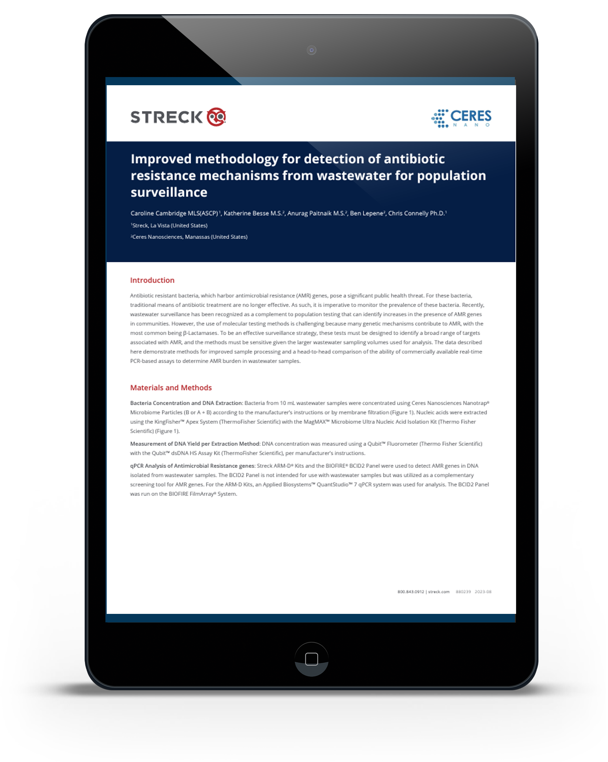 Improved methodology for detection of antibiotic resistance mechanisms from wastewater for population surveillance - Tech Note